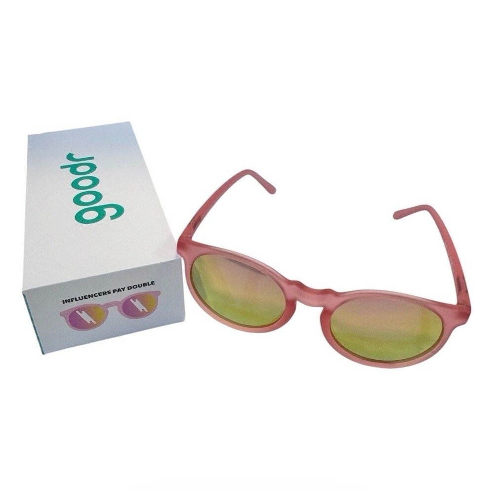 Goodr Circle G Polarized Sunglasses “Influencers Pay Double” Pink w/Box New